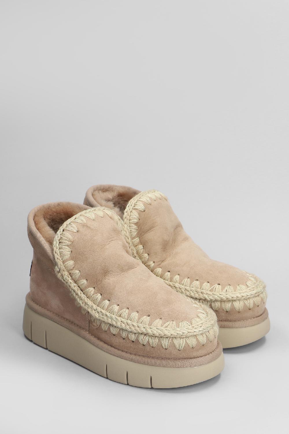 Deliberti Mou Tronchetti Tacco Basso Eskimo Bounce In Camoscio Cammello Cod. 408459 - Deliberti The Luxury Shopping
