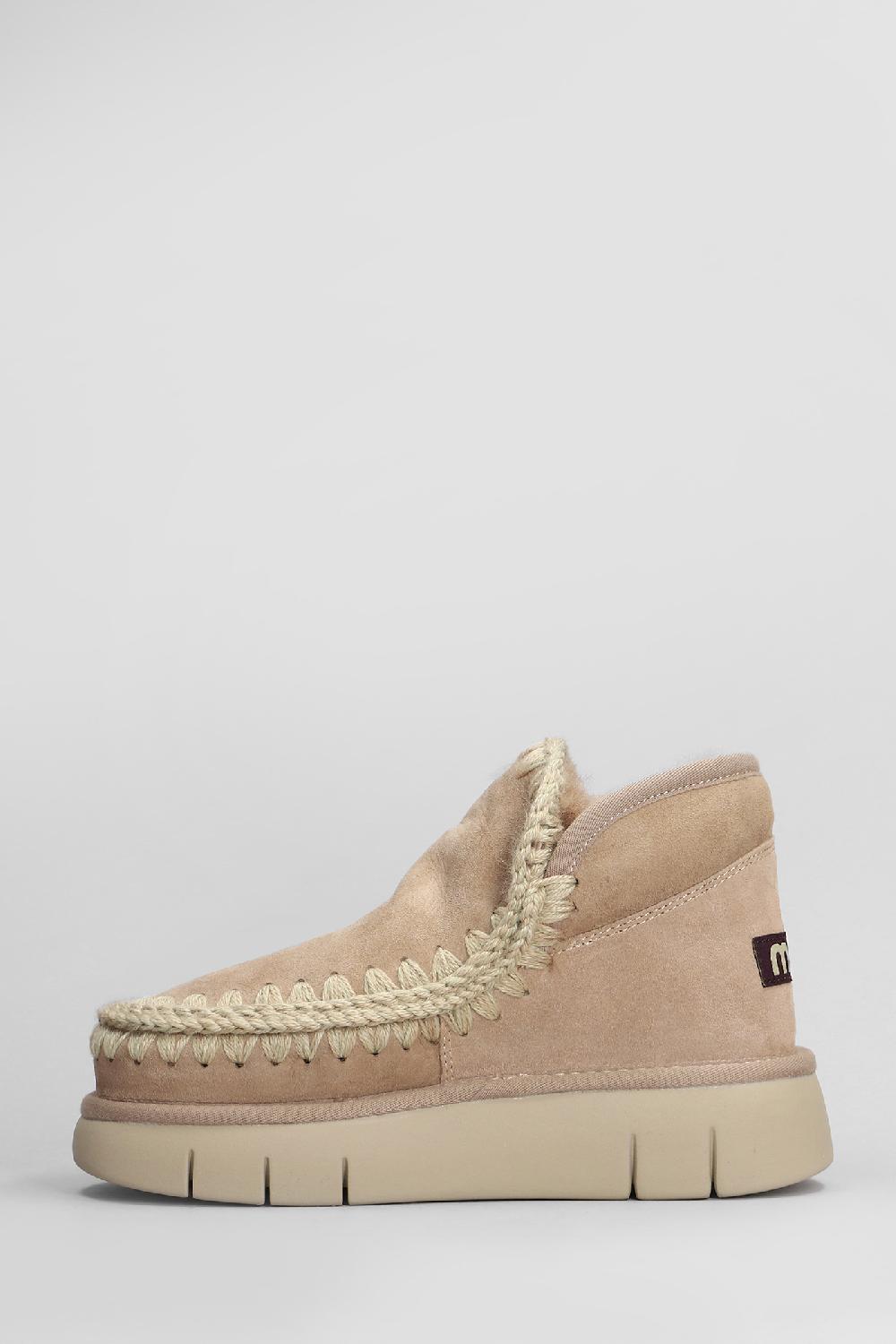 Deliberti Mou Tronchetti Tacco Basso Eskimo Bounce In Camoscio Cammello Cod. 408459 - Deliberti The Luxury Shopping