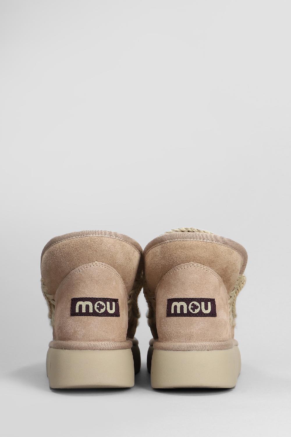 Deliberti Mou Tronchetti Tacco Basso Eskimo Bounce In Camoscio Cammello Cod. 408459 - Deliberti The Luxury Shopping