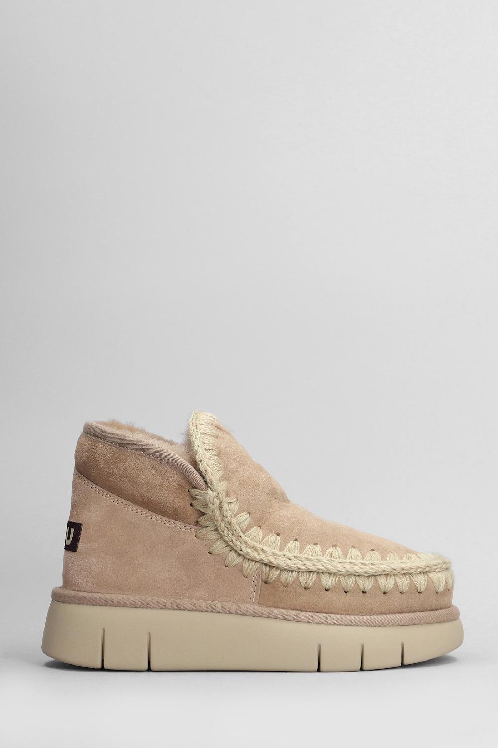 Deliberti Mou Tronchetti tacco basso eskimo bounce in camoscio cammello cod. 408459 - Deliberti The Luxury Shopping