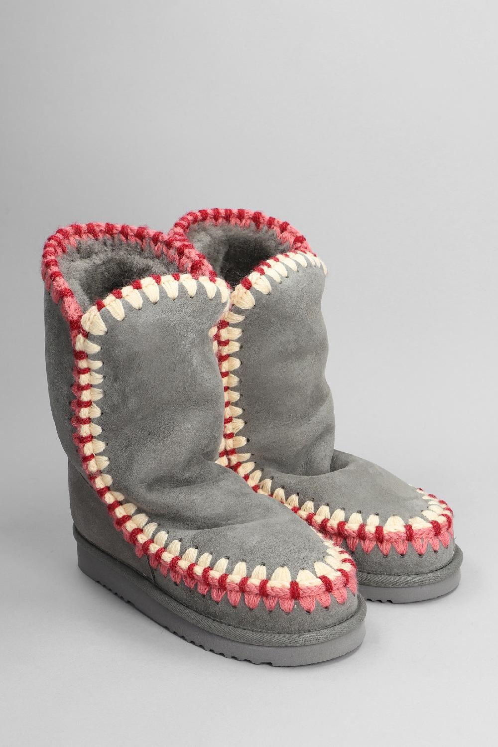 Deliberti Mou Tronchetti Tacco Basso Eskimo In Camoscio Grigio Cod. 408411 - Deliberti The Luxury Shopping