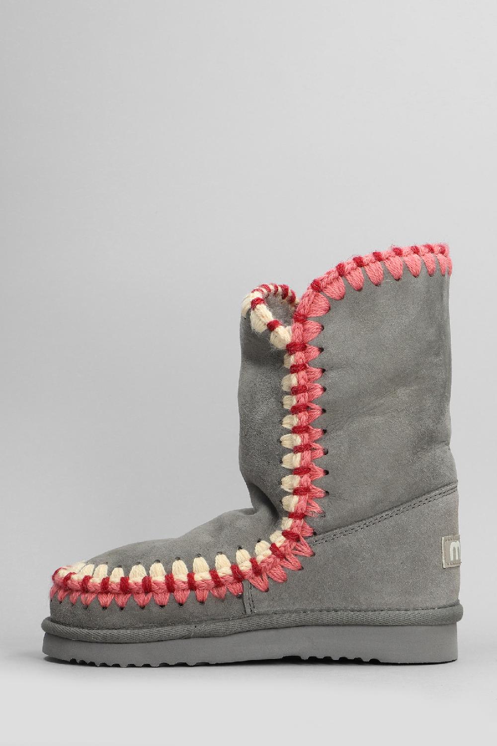 Deliberti Mou Tronchetti Tacco Basso Eskimo In Camoscio Grigio Cod. 408411 - Deliberti The Luxury Shopping