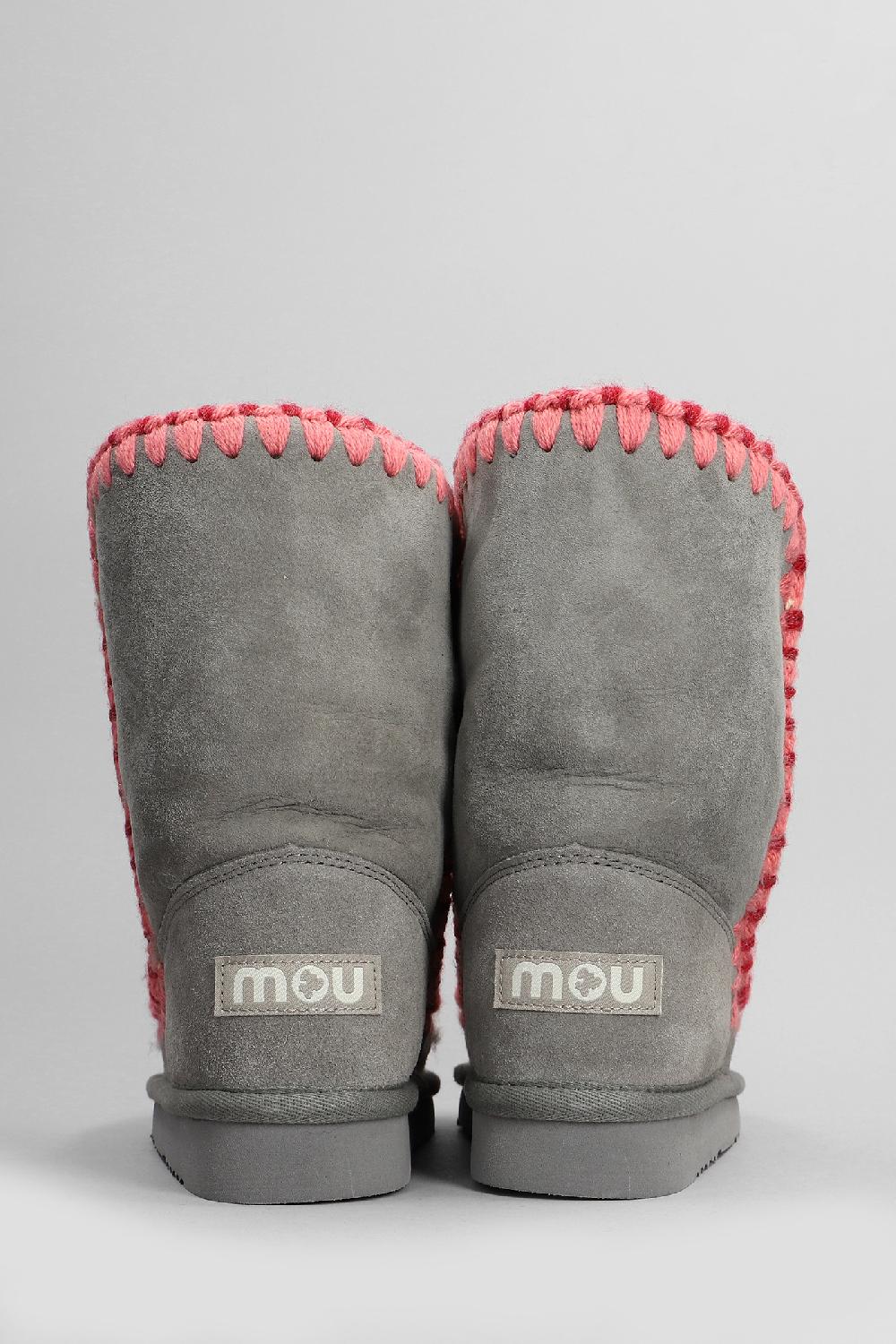 Deliberti Mou Tronchetti Tacco Basso Eskimo In Camoscio Grigio Cod. 408411 - Deliberti The Luxury Shopping