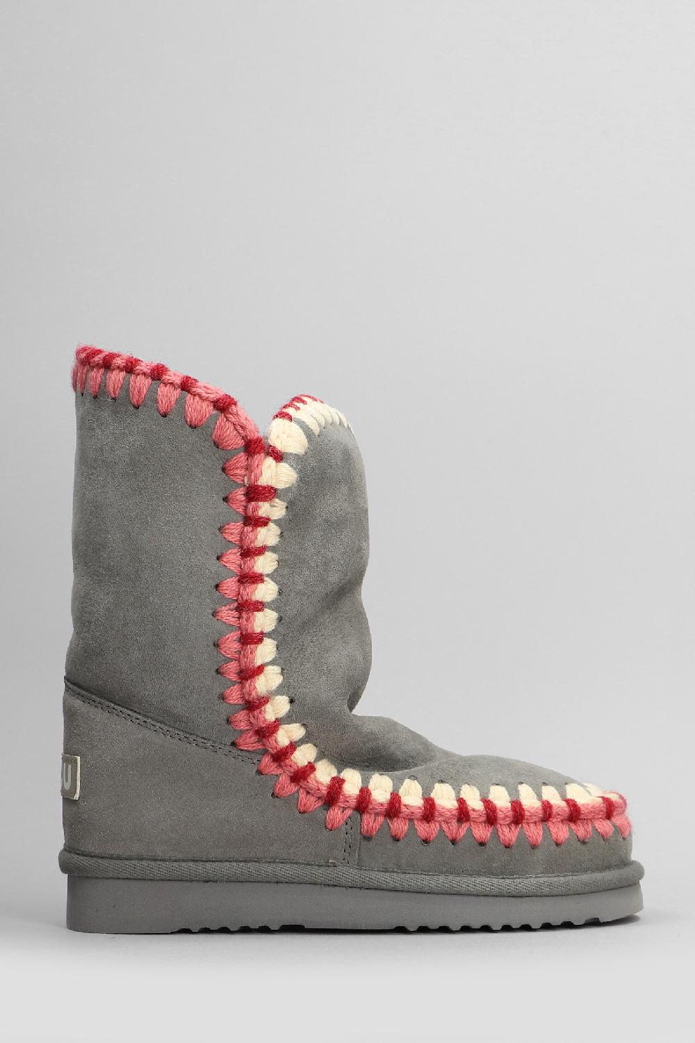 Deliberti Mou Tronchetti tacco basso eskimo in camoscio grigio cod. 408411 - Deliberti The Luxury Shopping