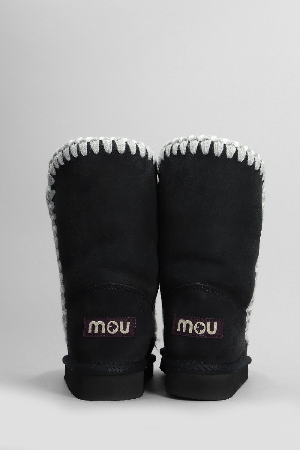 Deliberti Mou Tronchetti Tacco Basso Eskimo In Camoscio Nero Cod. 408410 - Deliberti The Luxury Shopping