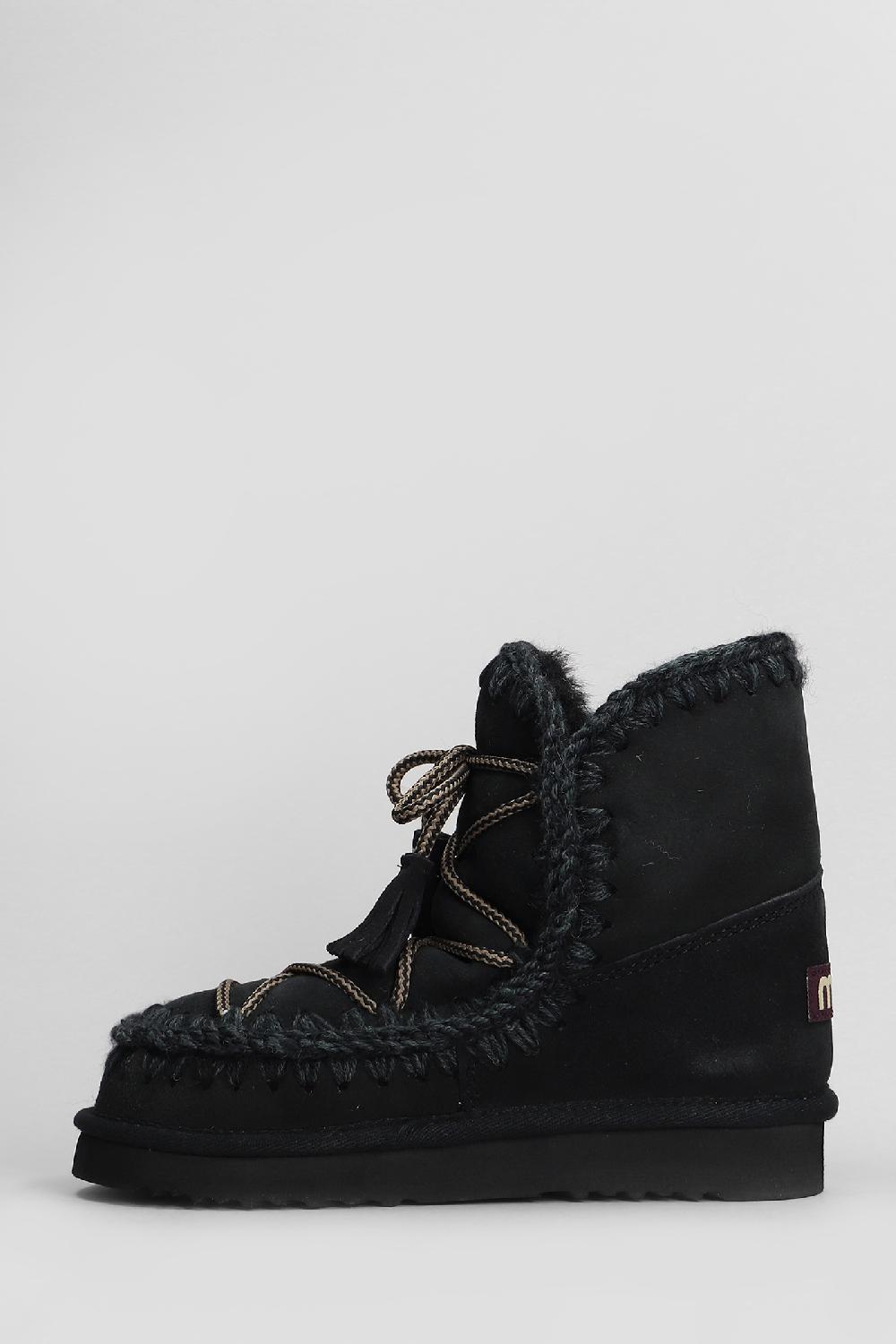 Deliberti Mou Tronchetti Tacco Basso Eskimo Scoubidoo In Pelle Nera Cod. 408417 - Deliberti The Luxury Shopping