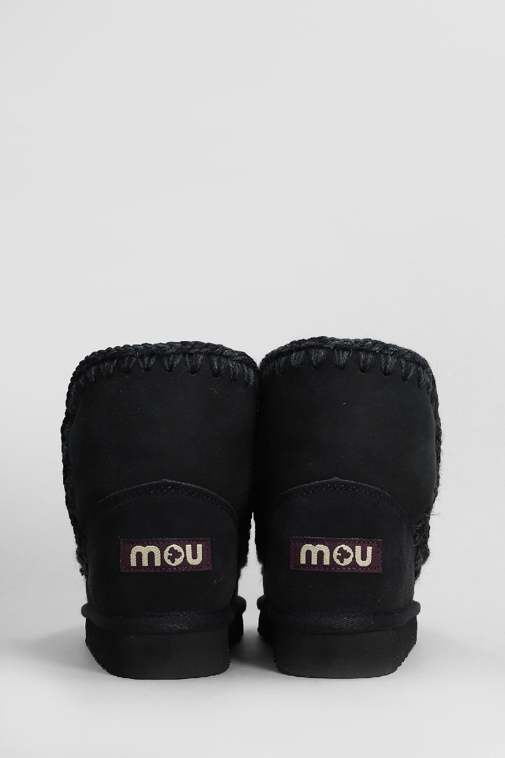 Deliberti Mou Tronchetti Tacco Basso Eskimo Scoubidoo In Pelle Nera Cod. 408417 - Deliberti The Luxury Shopping