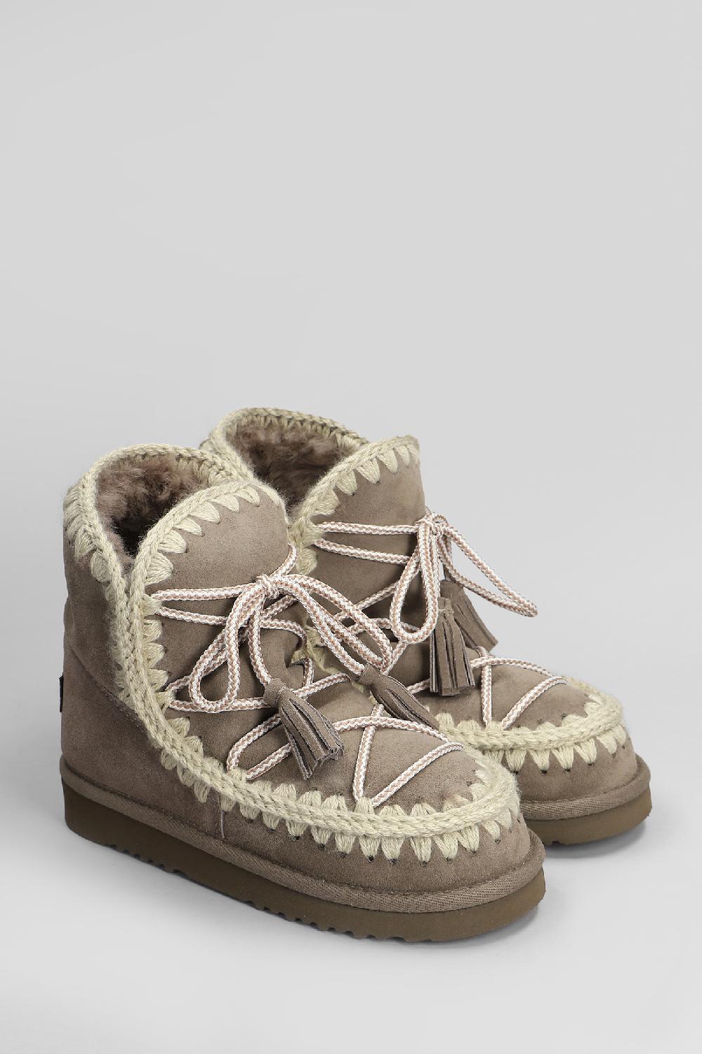 Deliberti Mou Tronchetti Tacco Basso Eskimo Scoubidoo In Pelle Grigia Cod. 408418 - Deliberti The Luxury Shopping