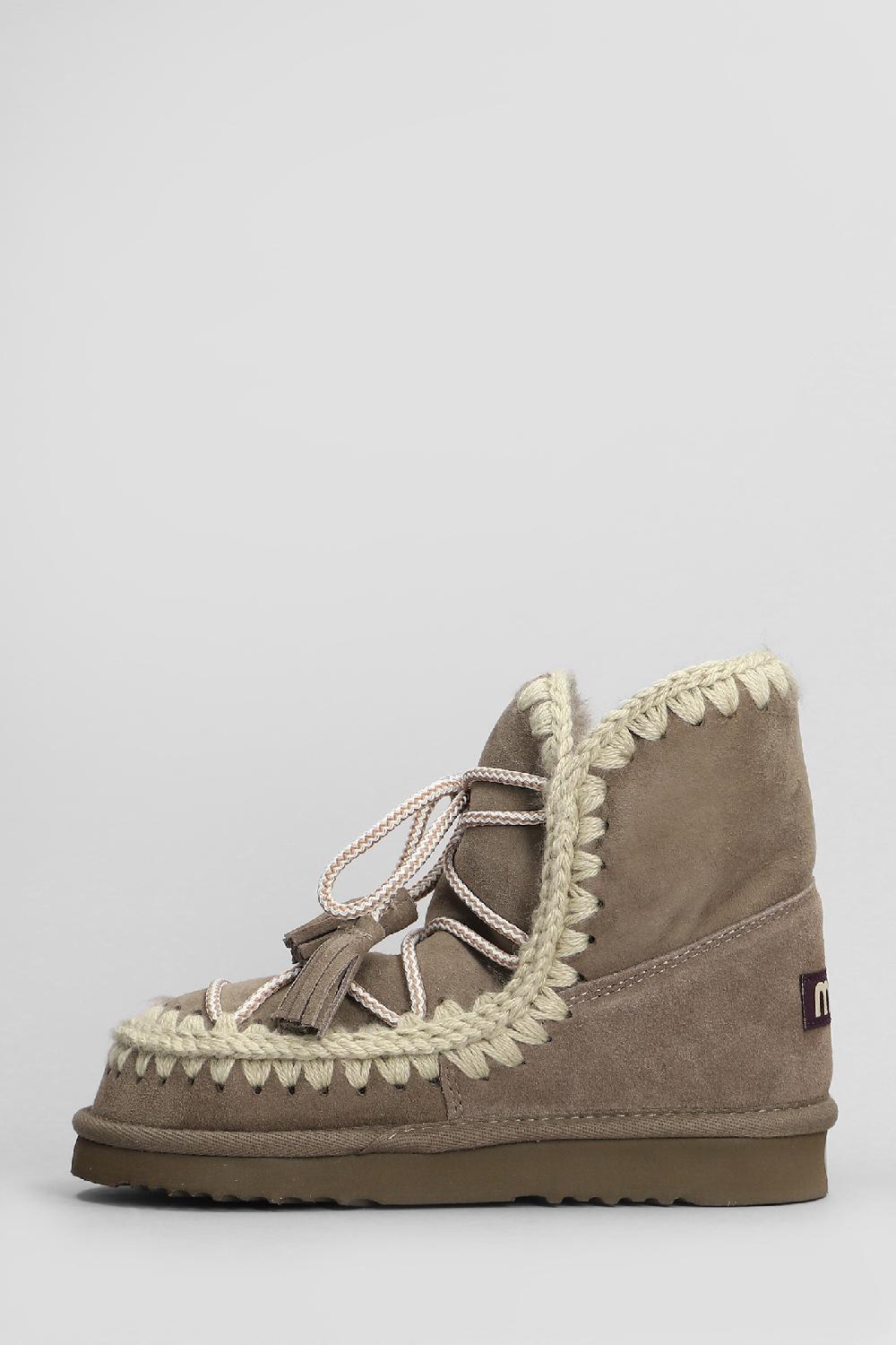 Deliberti Mou Tronchetti Tacco Basso Eskimo Scoubidoo In Pelle Grigia Cod. 408418 - Deliberti The Luxury Shopping
