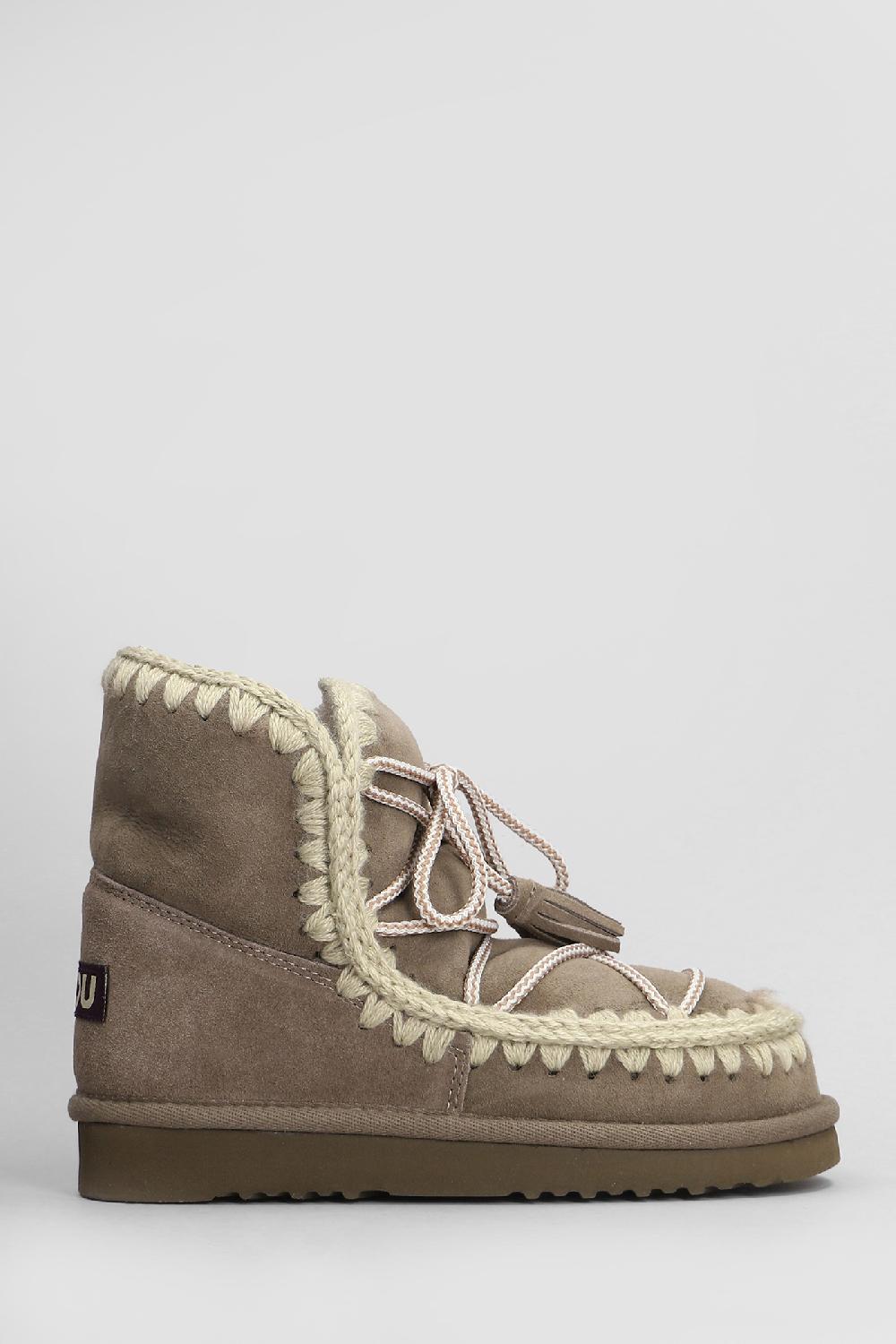 Deliberti Mou Tronchetti tacco basso eskimo scoubidoo in pelle grigia cod. 408418 - Deliberti The Luxury Shopping