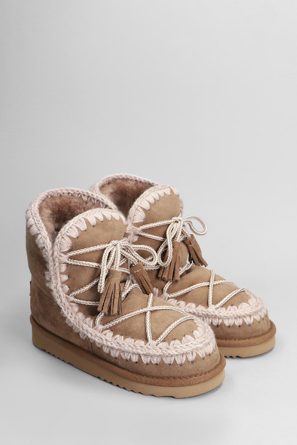 Deliberti Mou Tronchetti Tacco Basso Eskimo Scoubidoo In Pelle Marrone Cod. 408419 - Deliberti The Luxury Shopping