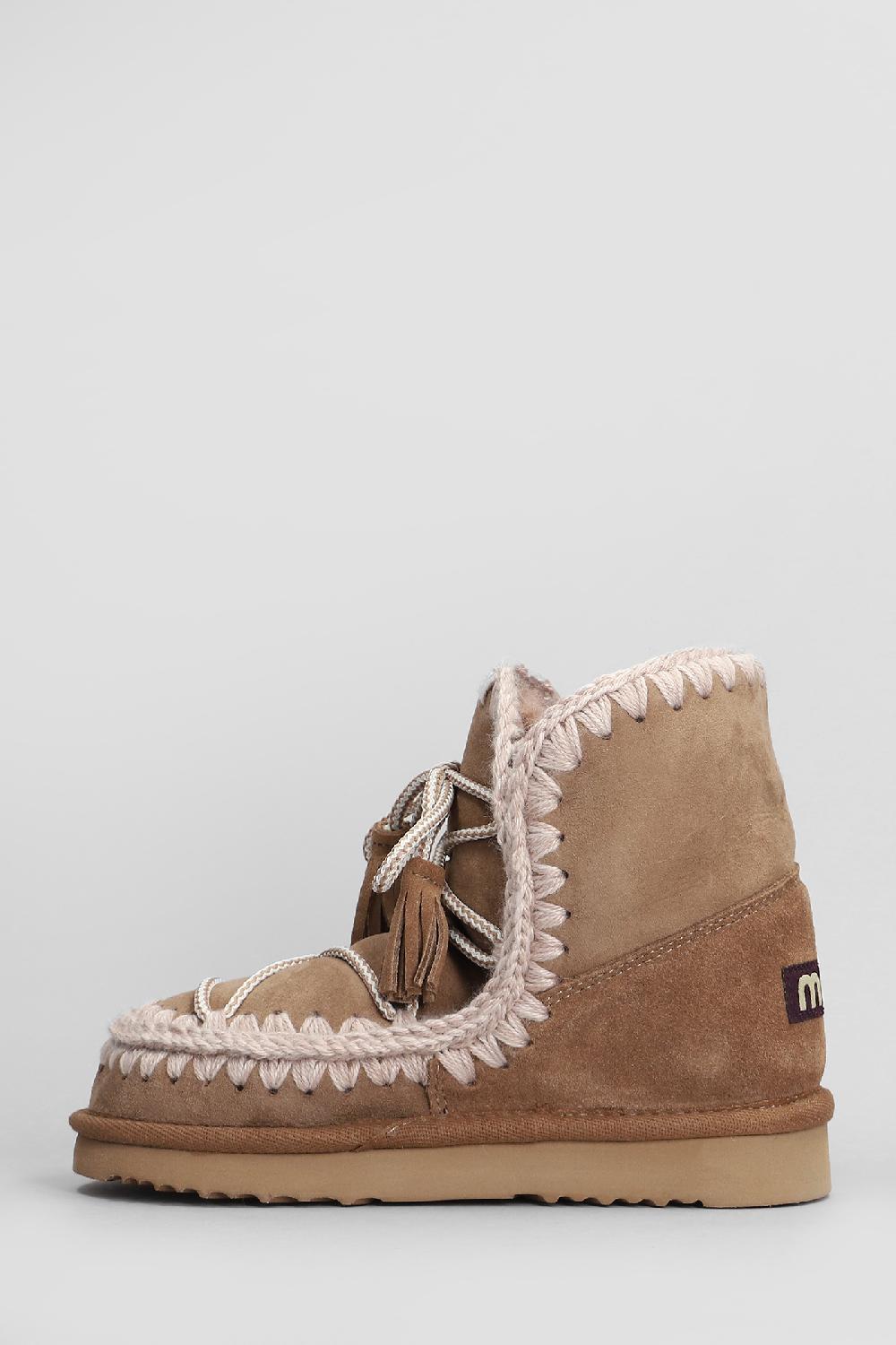 Deliberti Mou Tronchetti Tacco Basso Eskimo Scoubidoo In Pelle Marrone Cod. 408419 - Deliberti The Luxury Shopping