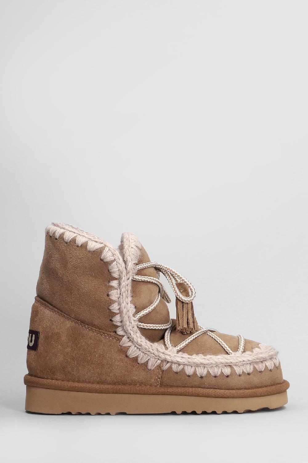 Deliberti Mou Tronchetti tacco basso eskimo scoubidoo in pelle marrone cod. 408419 - Deliberti The Luxury Shopping