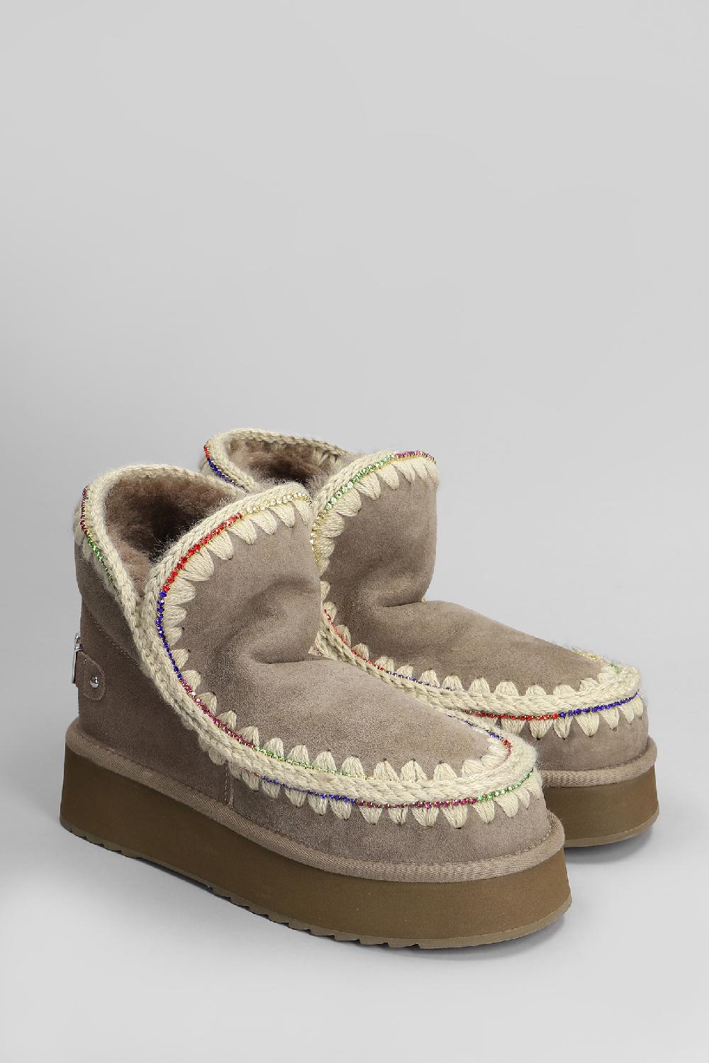 Deliberti Mou Tronchetto Zeppa Interna Eskimo 18 In Camoscio Grigio Cod. 410088 - Deliberti The Luxury Shopping