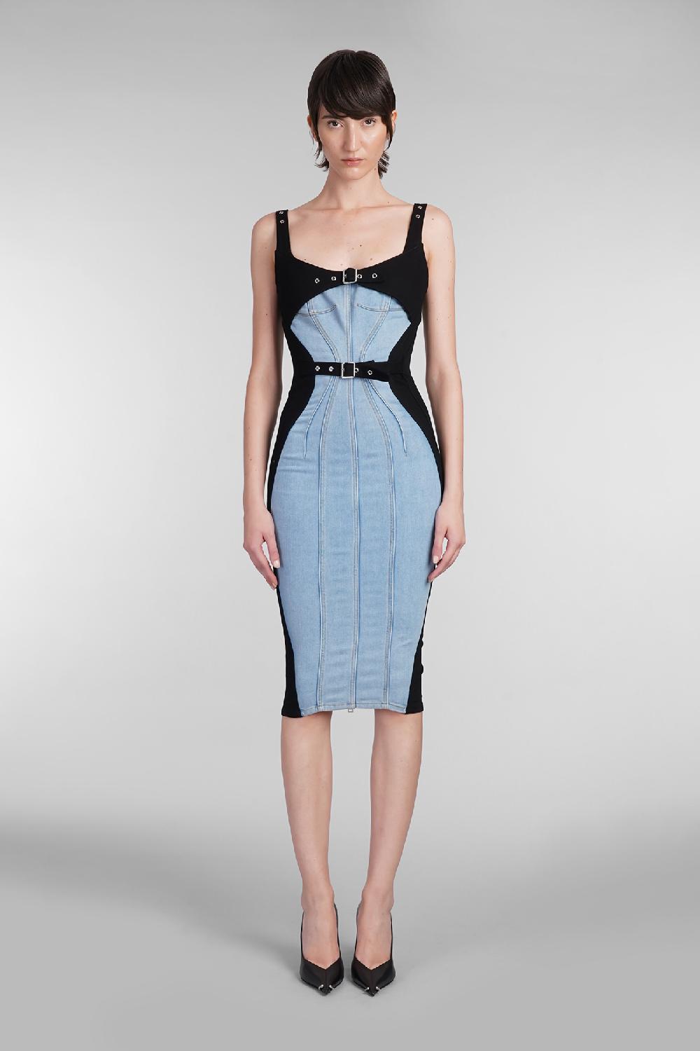 Deliberti Mugler Abito in cotone blu cod. 403794 - Deliberti The Luxury Shopping