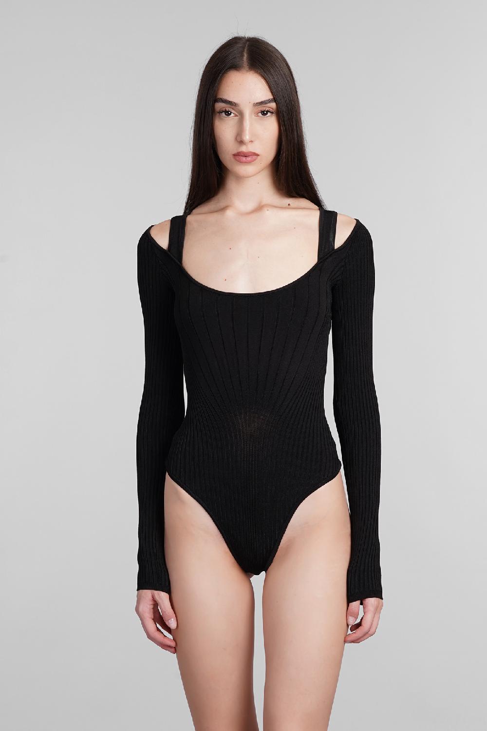 Deliberti Mugler Body in rayon nero cod. 404123 - Deliberti The Luxury Shopping