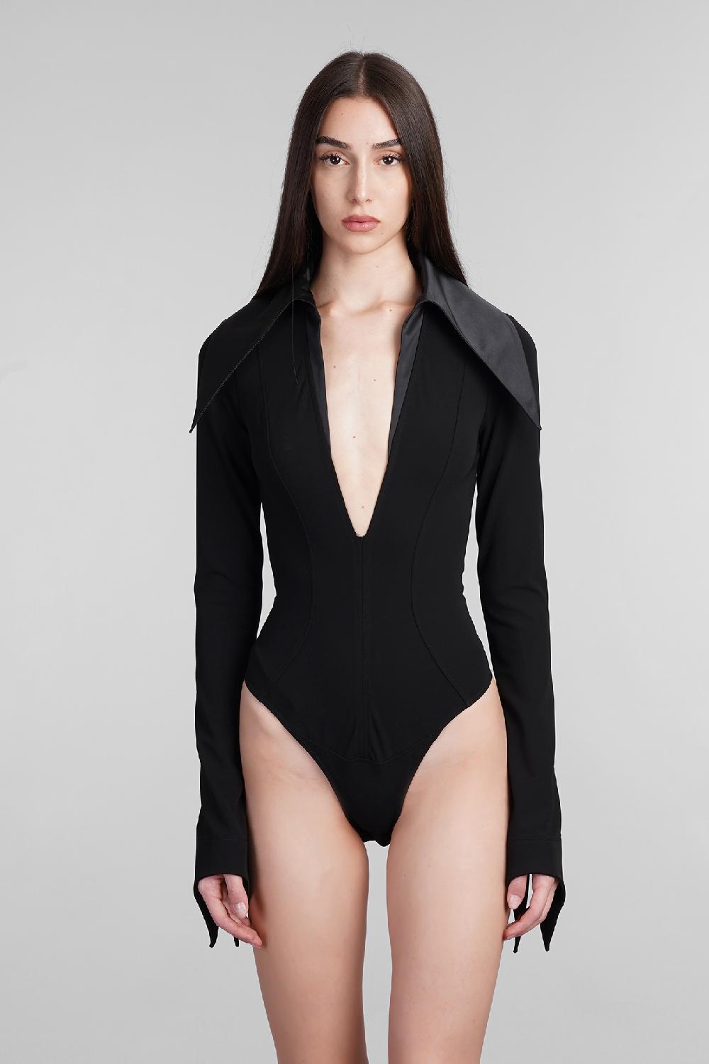 Deliberti Mugler Body in viscosa nera cod. 406241 - Deliberti The Luxury Shopping