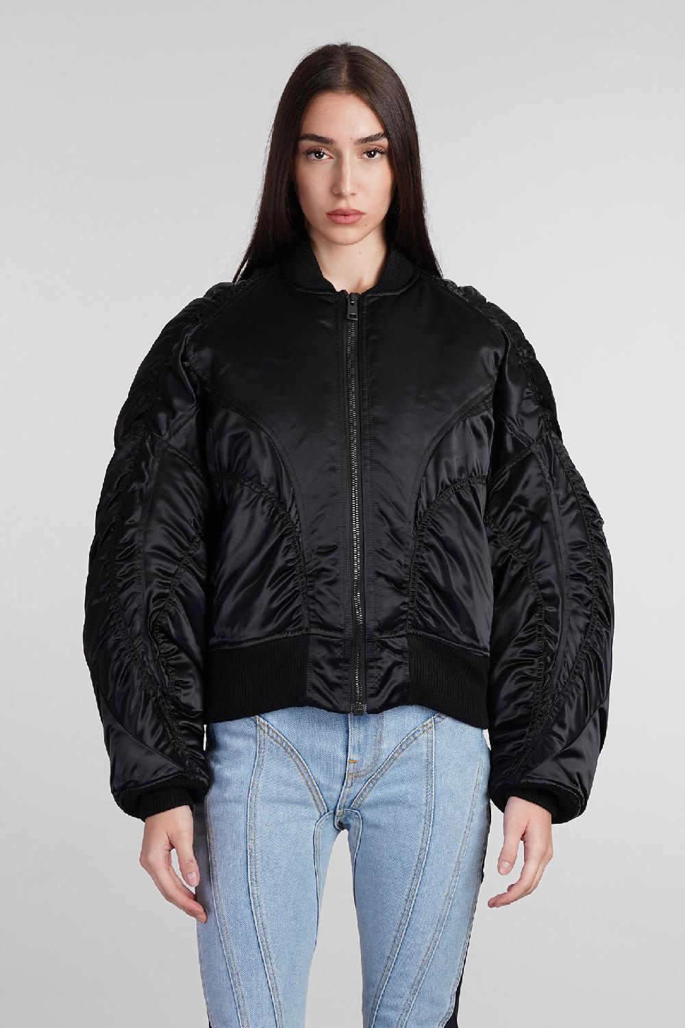 Deliberti Mugler Bomber in nylon nero cod. 407729 - Deliberti The Luxury Shopping