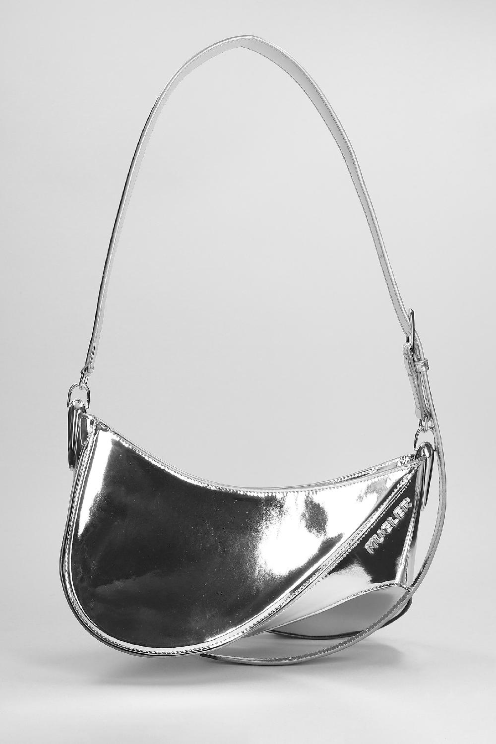 Deliberti Mugler Borsa a spalla in pelle argento cod. 378433 - Deliberti The Luxury Shopping