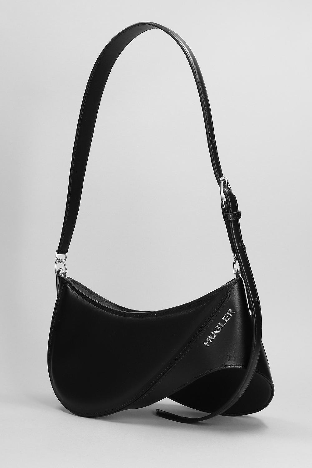 Deliberti Mugler Borsa A Spalla In Pelle Nera Cod. 378440 - Deliberti The Luxury Shopping
