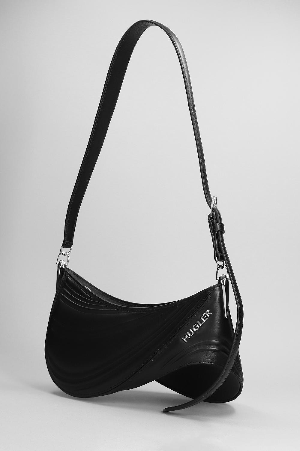 Deliberti Mugler Borsa A Spalla In Pelle Nera Cod. 379864 - Deliberti The Luxury Shopping