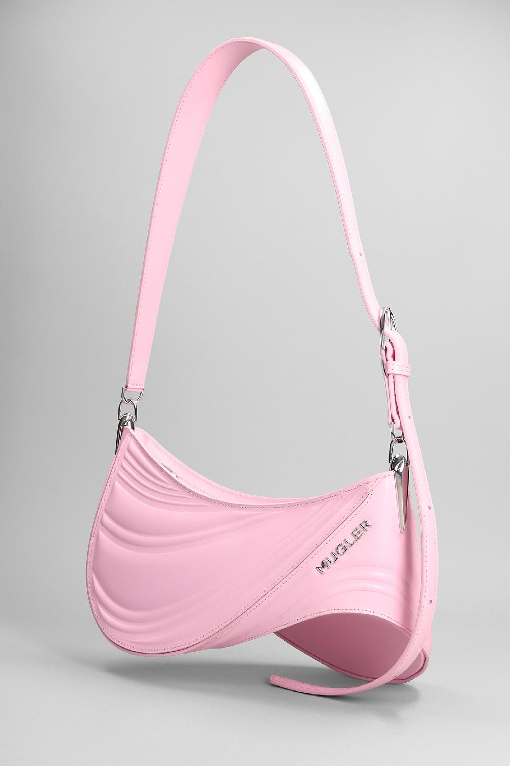 Deliberti Mugler Borsa A Spalla Spiral Medium In Pelle Rosa Cod. 372802 - Deliberti The Luxury Shopping