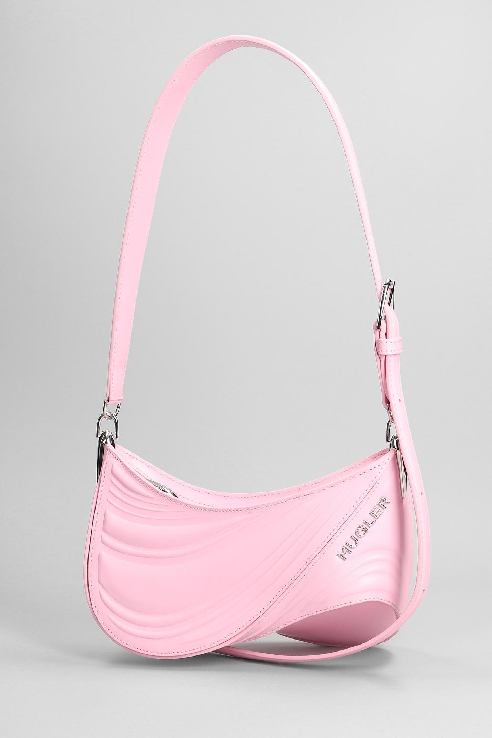 Deliberti Mugler Borsa A Spalla Spiral Small In Pelle Rosa Cod. 372803 - Deliberti The Luxury Shopping