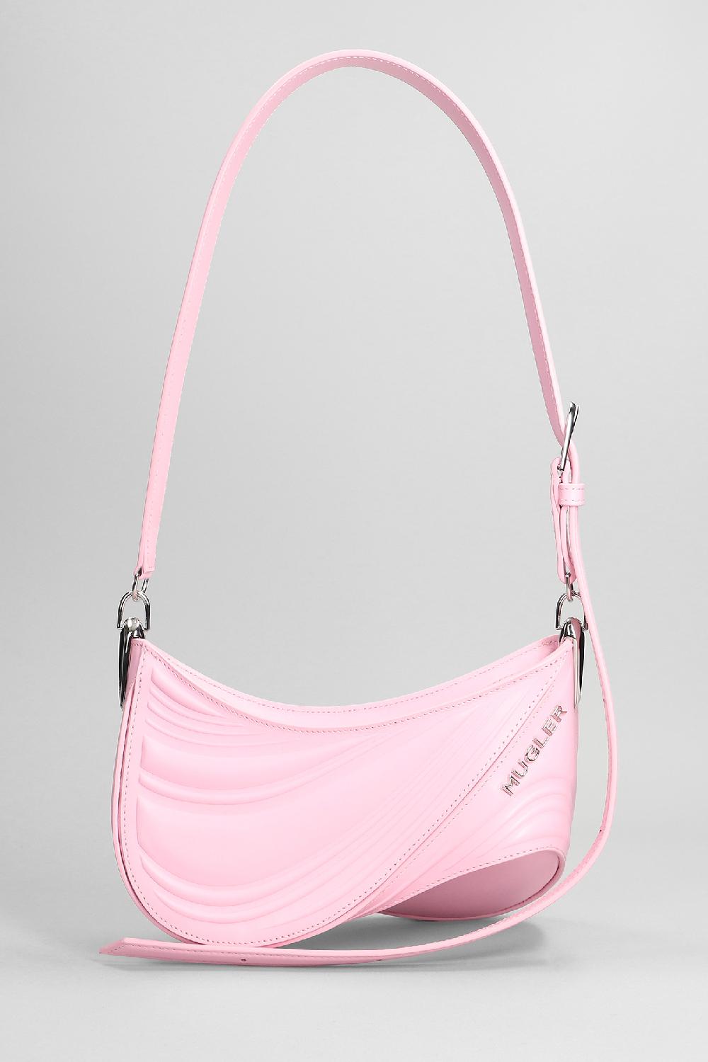 Deliberti Mugler Borsa a spalla spiral small in pelle rosa cod. 372803 - Deliberti The Luxury Shopping