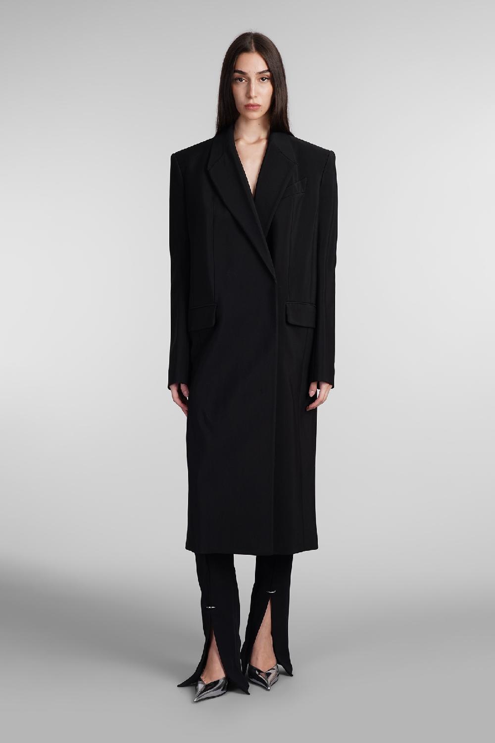 Deliberti Mugler Cappotto in viscosa nera cod. 407730 - Deliberti The Luxury Shopping