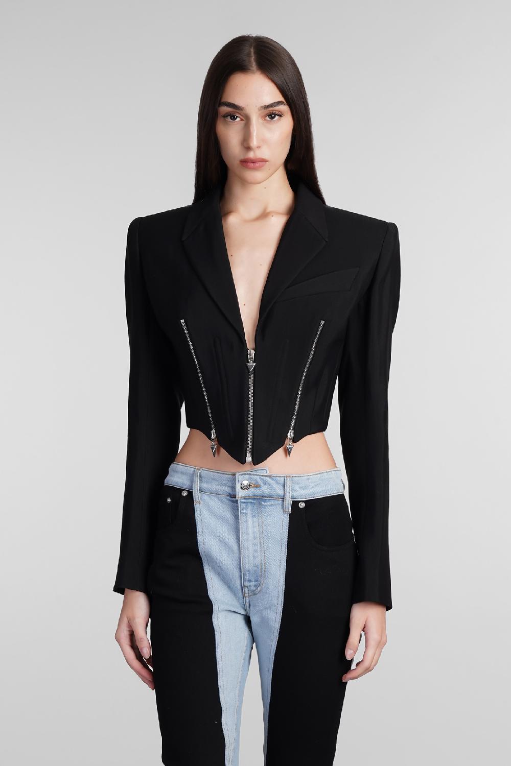 Deliberti Mugler Giacca casual in lana nera cod. 409205 - Deliberti The Luxury Shopping