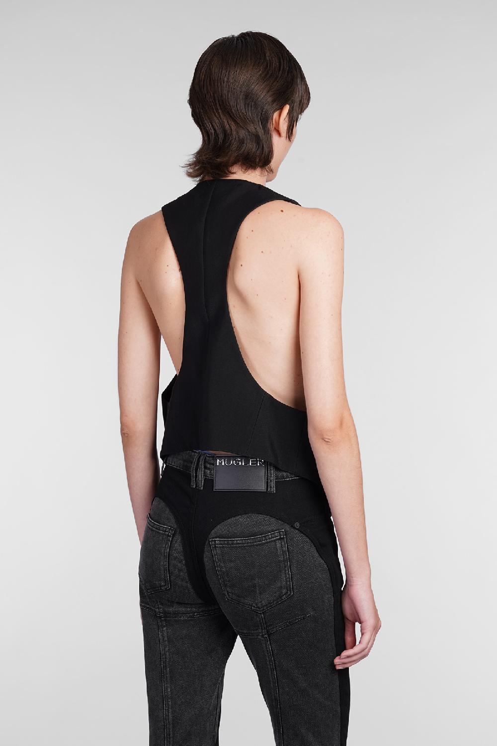 Deliberti Mugler Gilet In Viscosa Nera Cod. 405086 - Deliberti The Luxury Shopping