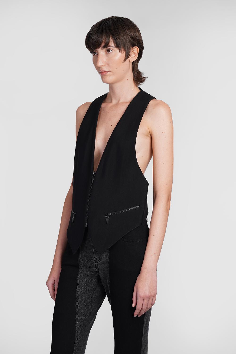 Deliberti Mugler Gilet In Viscosa Nera Cod. 405086 - Deliberti The Luxury Shopping
