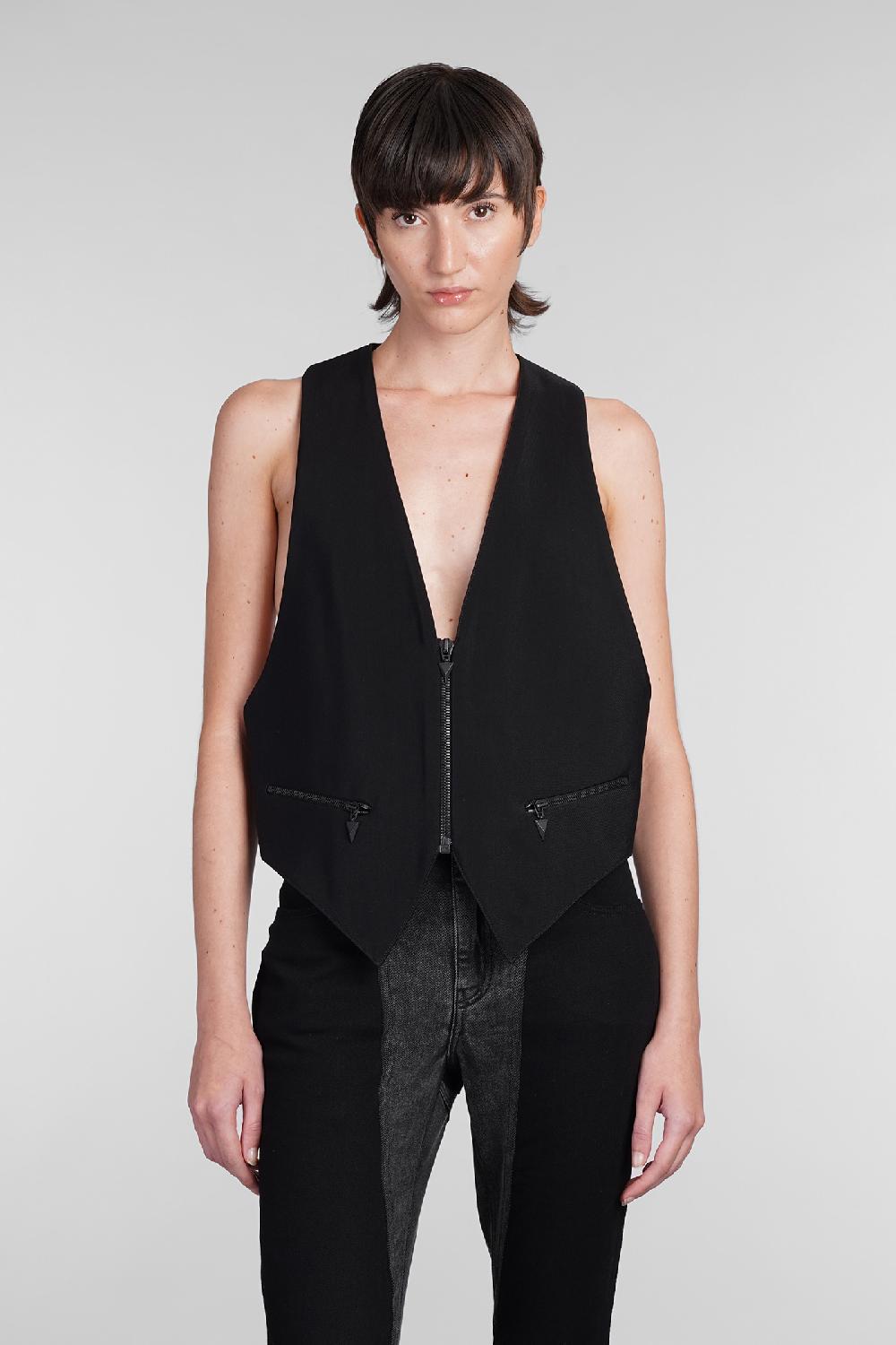 Deliberti Mugler Gilet in viscosa nera cod. 405086 - Deliberti The Luxury Shopping