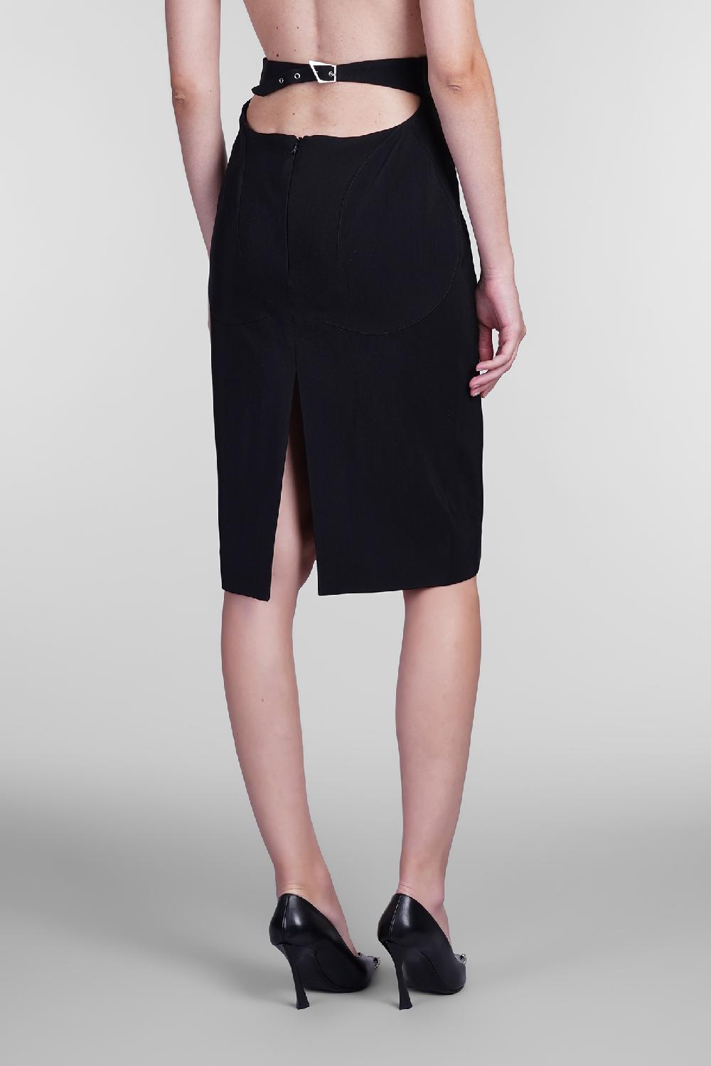 Deliberti Mugler Gonna In Viscosa Nera Cod. 402661 - Deliberti The Luxury Shopping