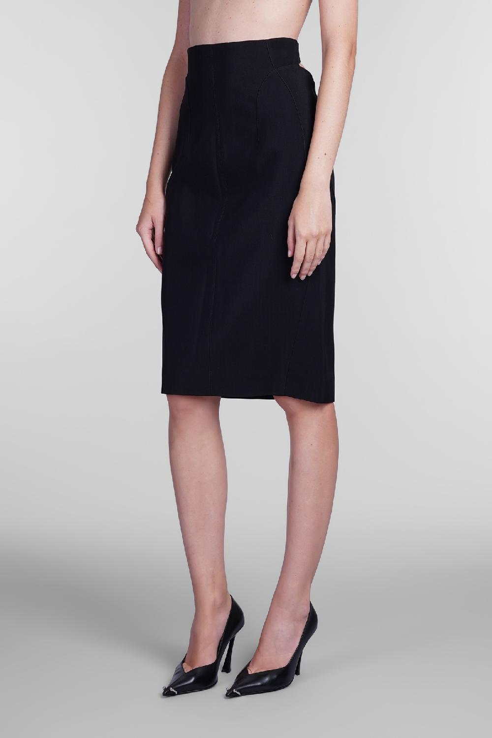 Deliberti Mugler Gonna In Viscosa Nera Cod. 402661 - Deliberti The Luxury Shopping