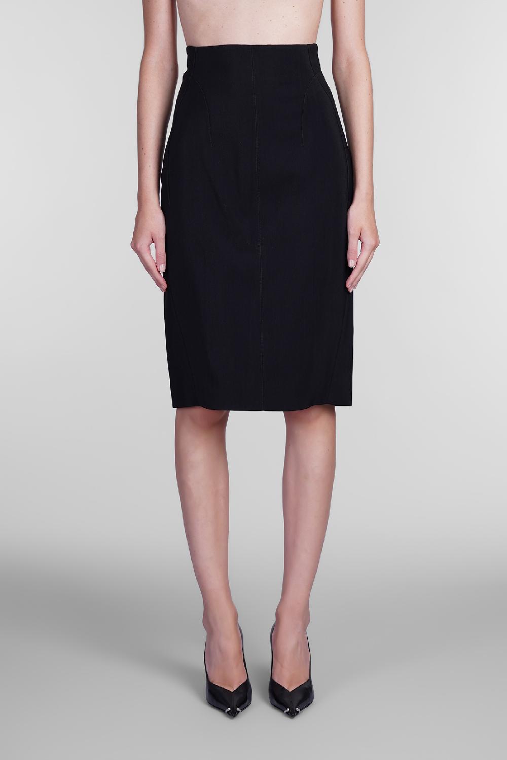 Deliberti Mugler Gonna in viscosa nera cod. 402661 - Deliberti The Luxury Shopping