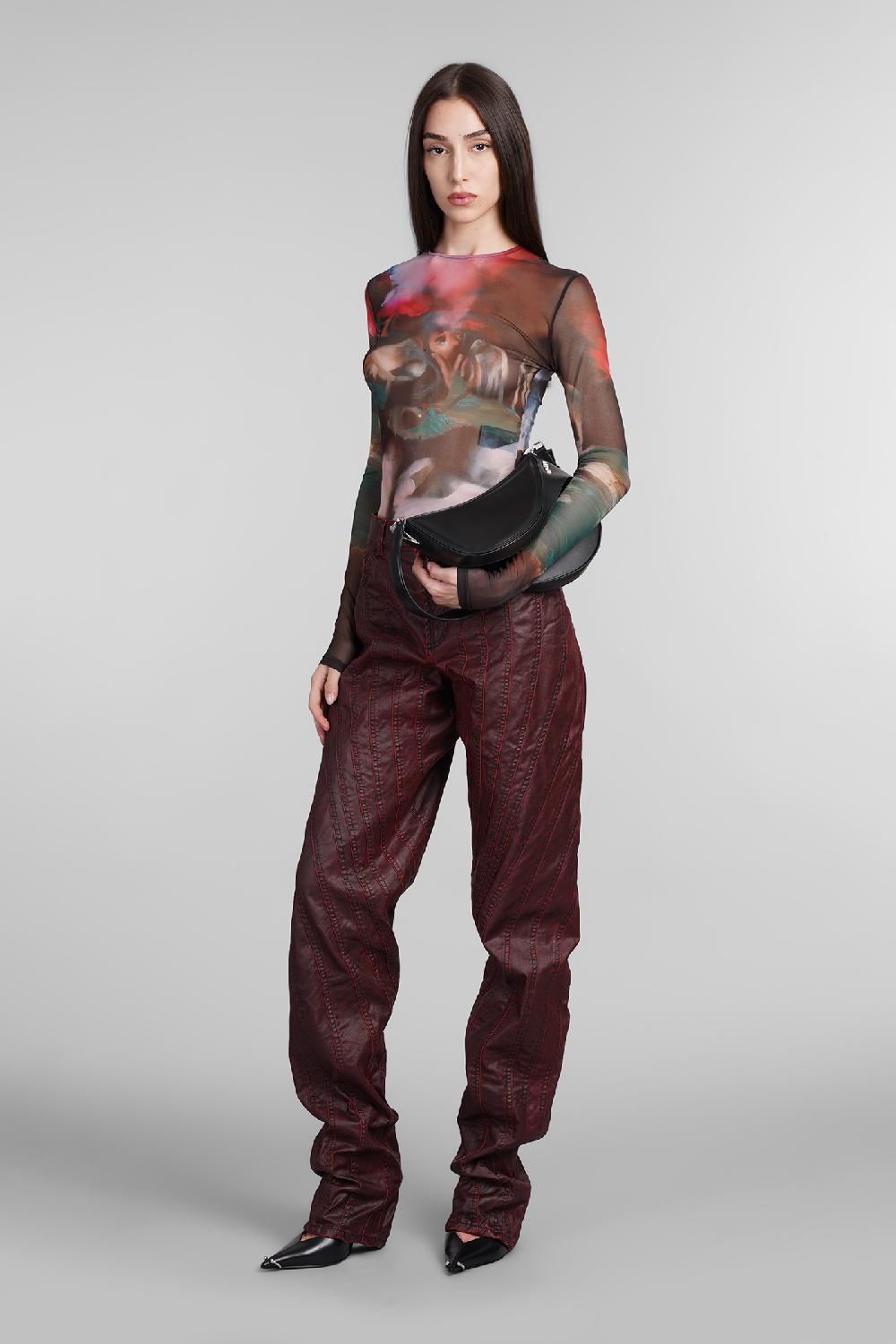 Deliberti Mugler Jeans In Cotone Bordeaux Cod. 406339 - Deliberti The Luxury Shopping