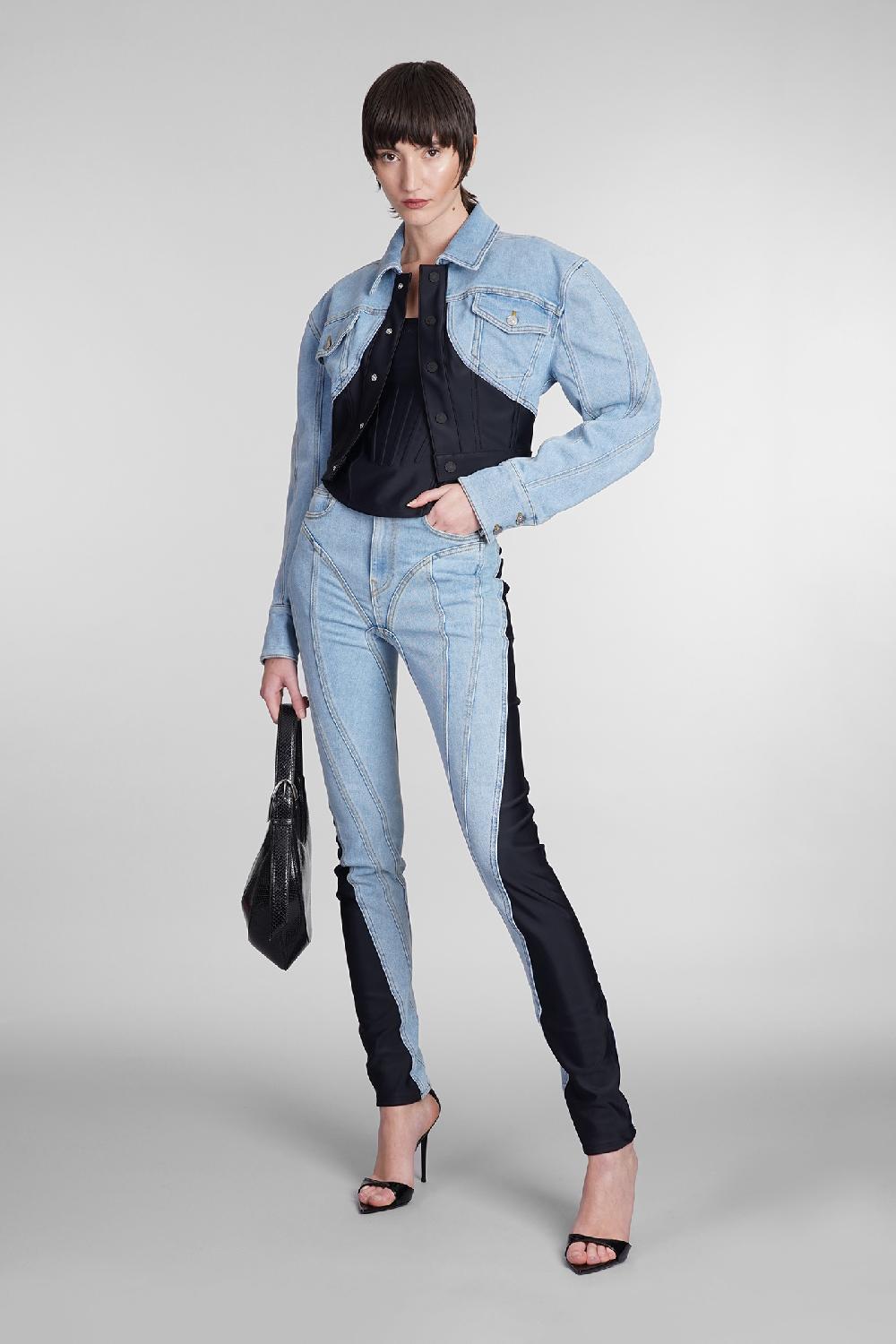 Deliberti Mugler Jeans In Cotone Celeste Cod. 392709 - Deliberti The Luxury Shopping