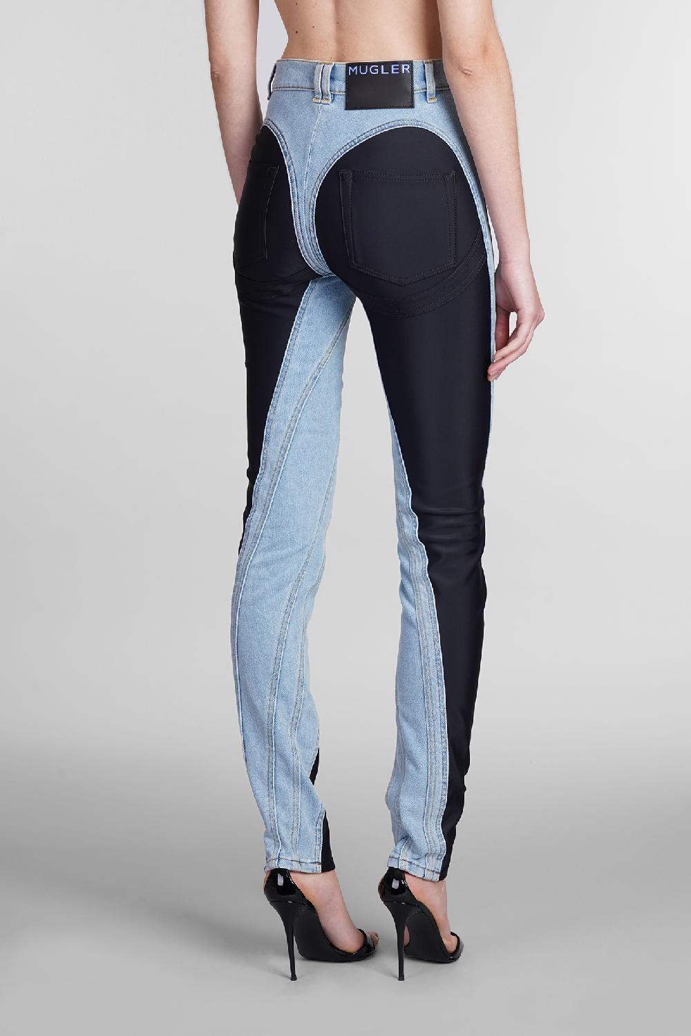Deliberti Mugler Jeans In Cotone Celeste Cod. 392709 - Deliberti The Luxury Shopping