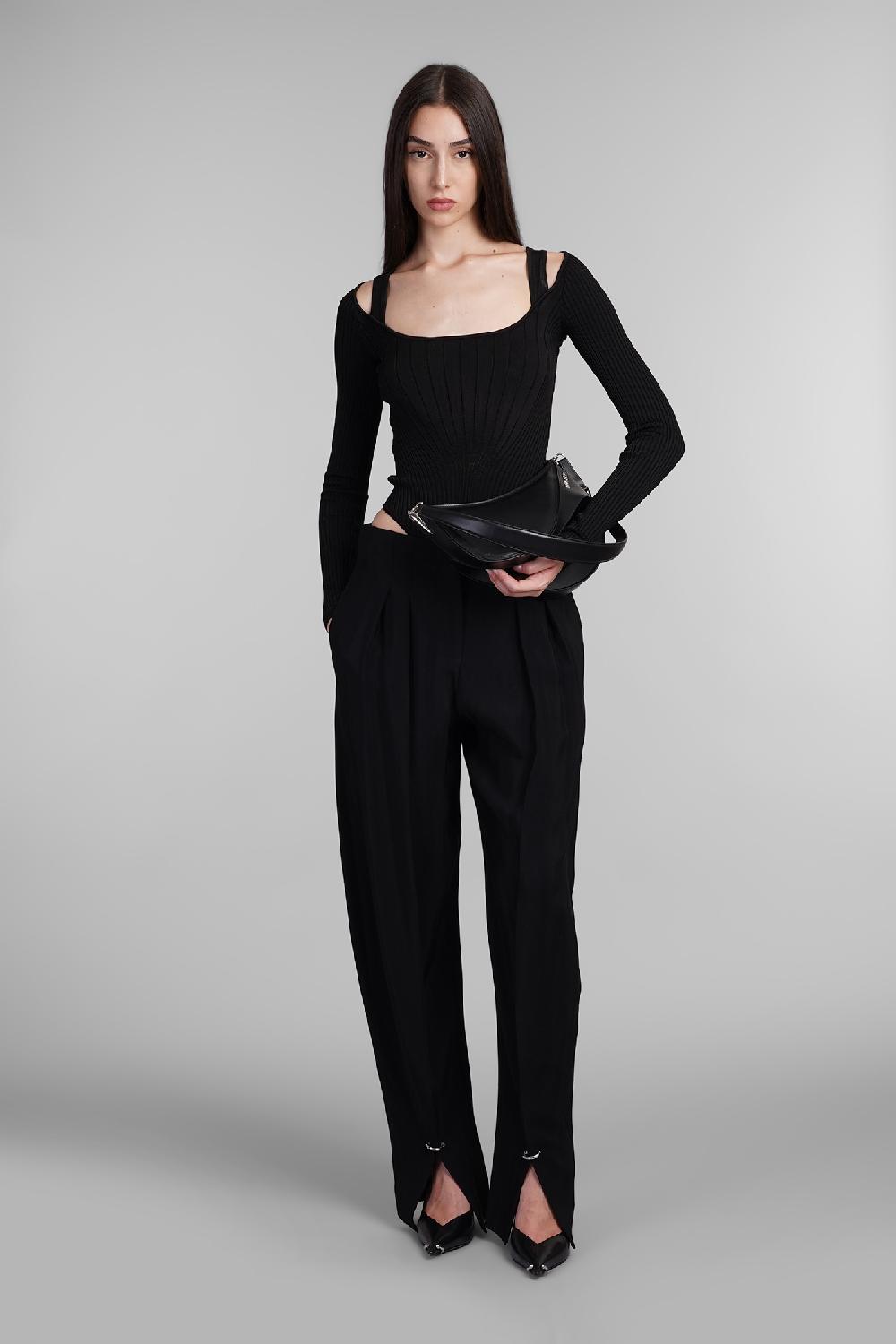 Deliberti Mugler Pantalone In Viscosa Nera Cod. 405084 - Deliberti The Luxury Shopping