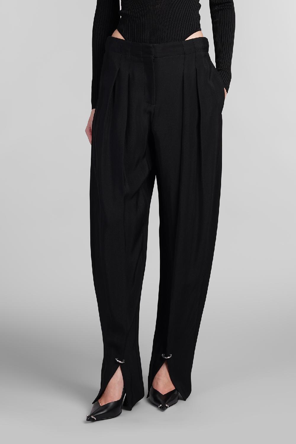 Deliberti Mugler Pantalone in viscosa nera cod. 405084 - Deliberti The Luxury Shopping