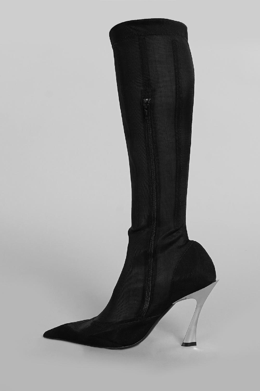 Deliberti Mugler Stivali Tacco Alto In Nylon Nero Cod. 400943 - Deliberti The Luxury Shopping