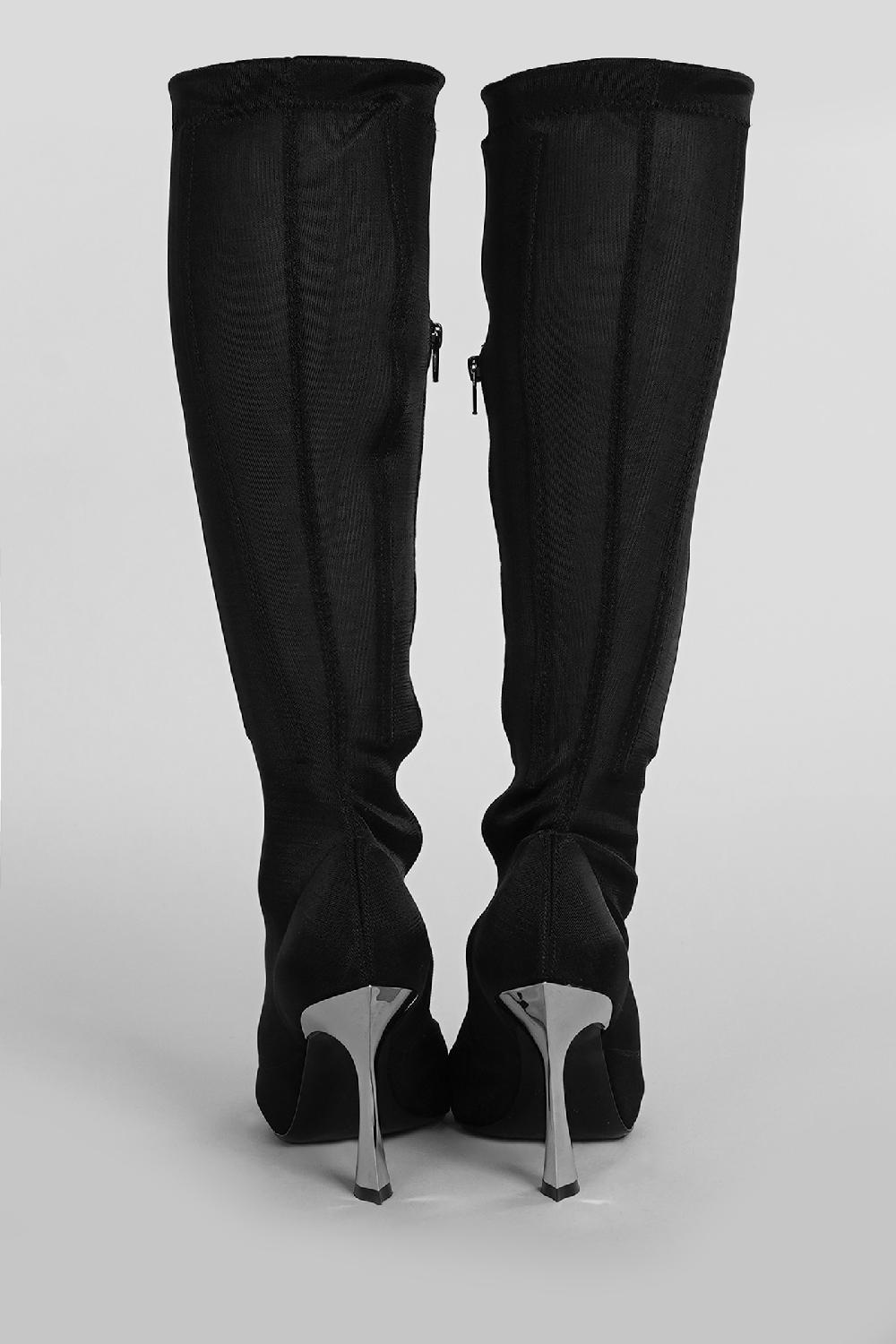 Deliberti Mugler Stivali Tacco Alto In Nylon Nero Cod. 400943 - Deliberti The Luxury Shopping