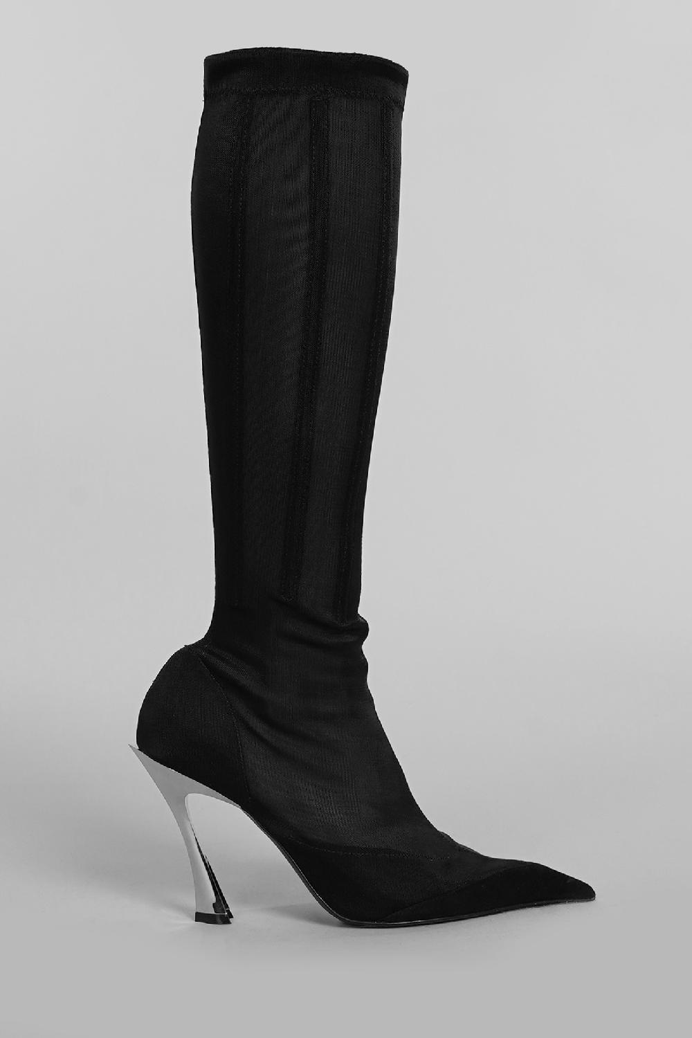 Deliberti Mugler Stivali tacco alto in nylon nero cod. 400943 - Deliberti The Luxury Shopping