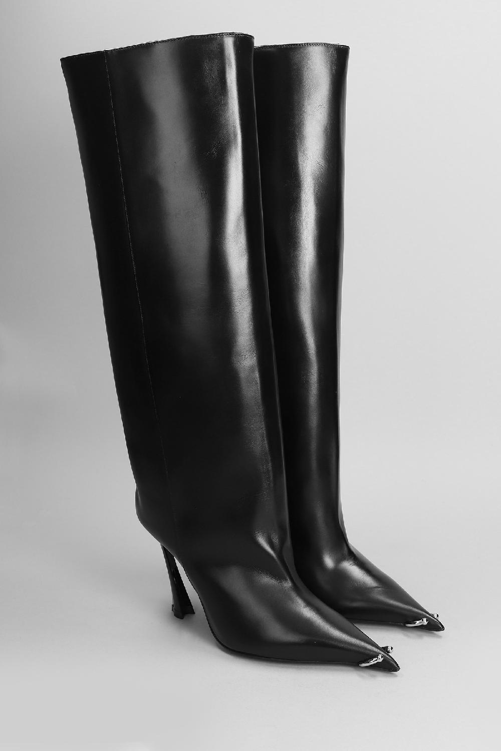 Deliberti Mugler Stivali Tacco Alto In Pelle Nera Cod. 403679 - Deliberti The Luxury Shopping