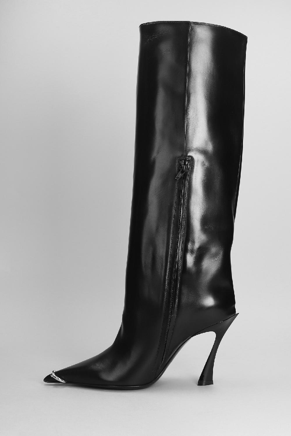 Deliberti Mugler Stivali Tacco Alto In Pelle Nera Cod. 403679 - Deliberti The Luxury Shopping