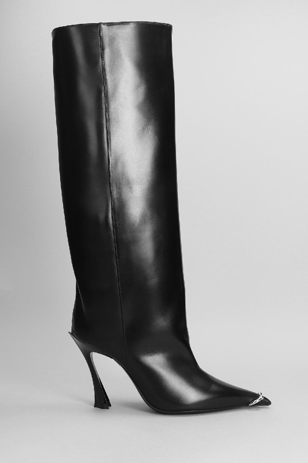 Deliberti Mugler Stivali tacco alto in pelle nera cod. 403679 - Deliberti The Luxury Shopping
