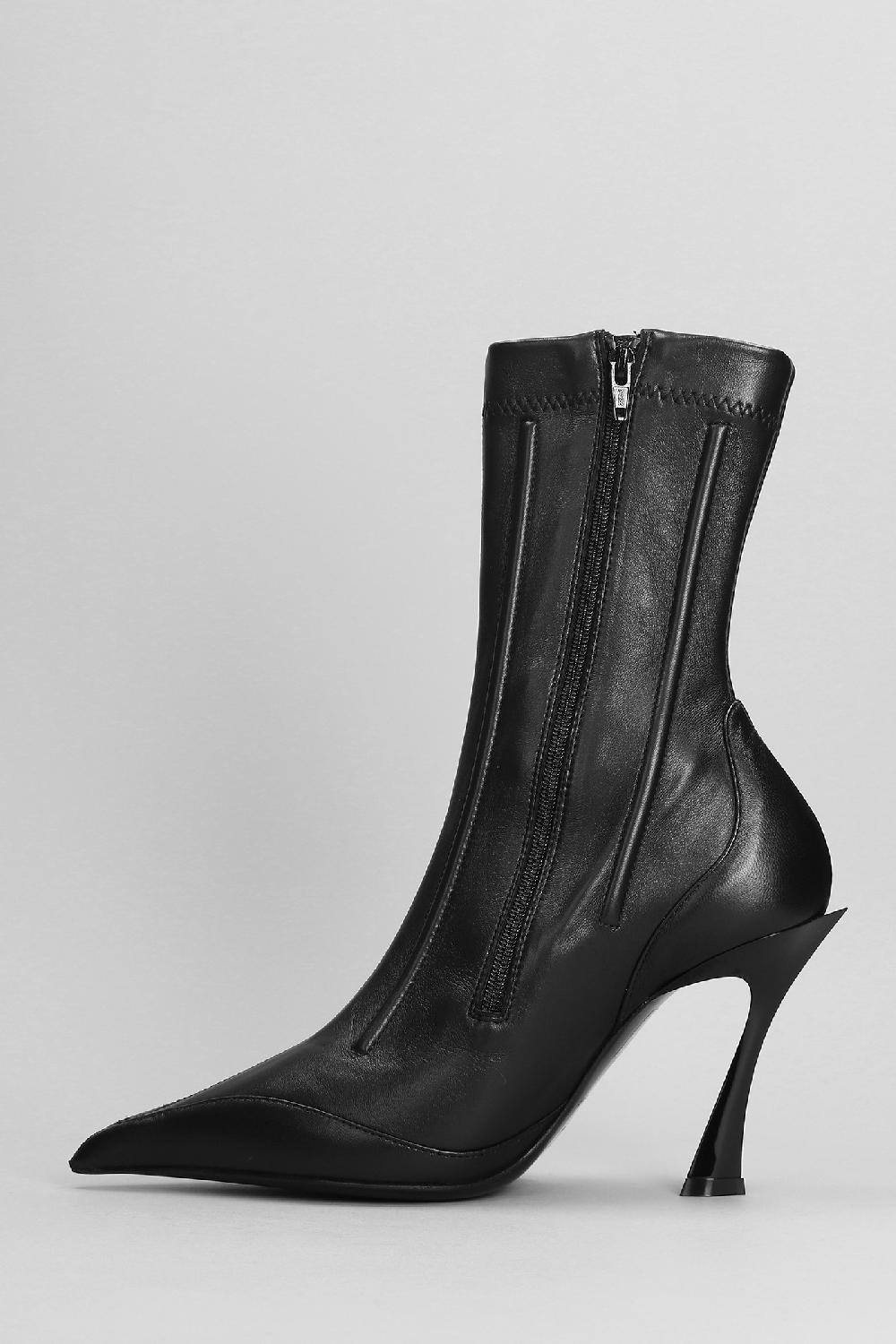 Deliberti Mugler Tronchetti Tacco Alto In Pelle Nera Cod. 403677 - Deliberti The Luxury Shopping