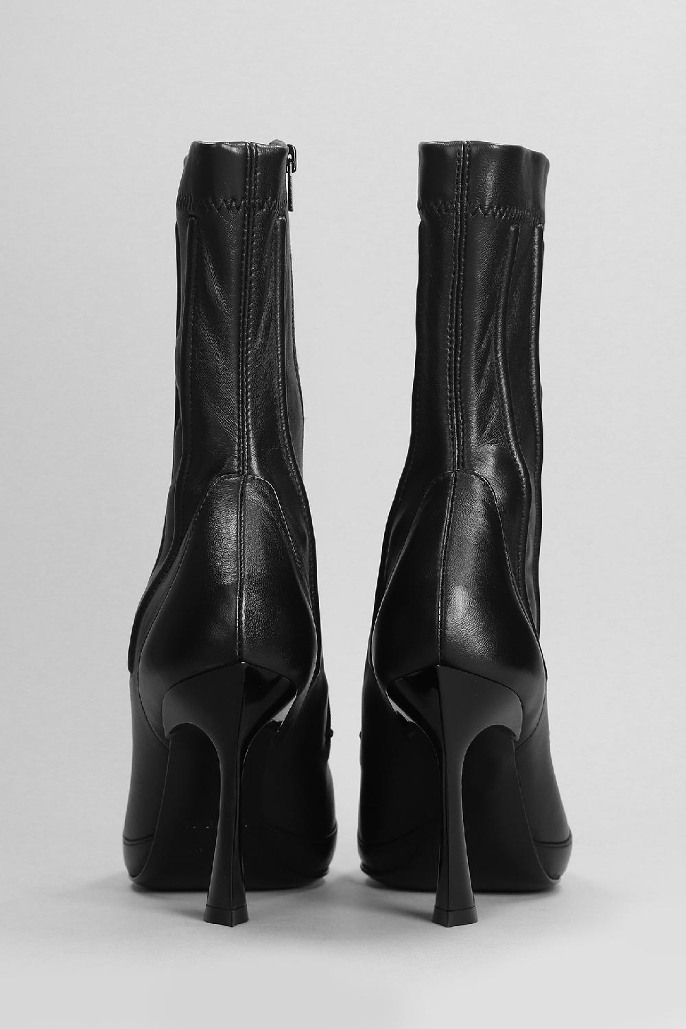 Deliberti Mugler Tronchetti Tacco Alto In Pelle Nera Cod. 403677 - Deliberti The Luxury Shopping