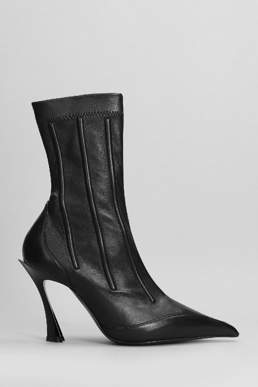 Deliberti Mugler Tronchetti tacco alto in pelle nera cod. 403677 - Deliberti The Luxury Shopping